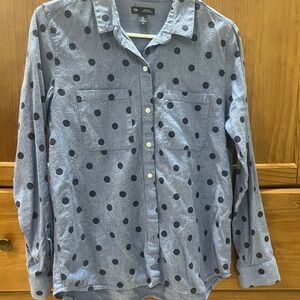 GAP Women’s Casual Blue Polka Dot Shirt